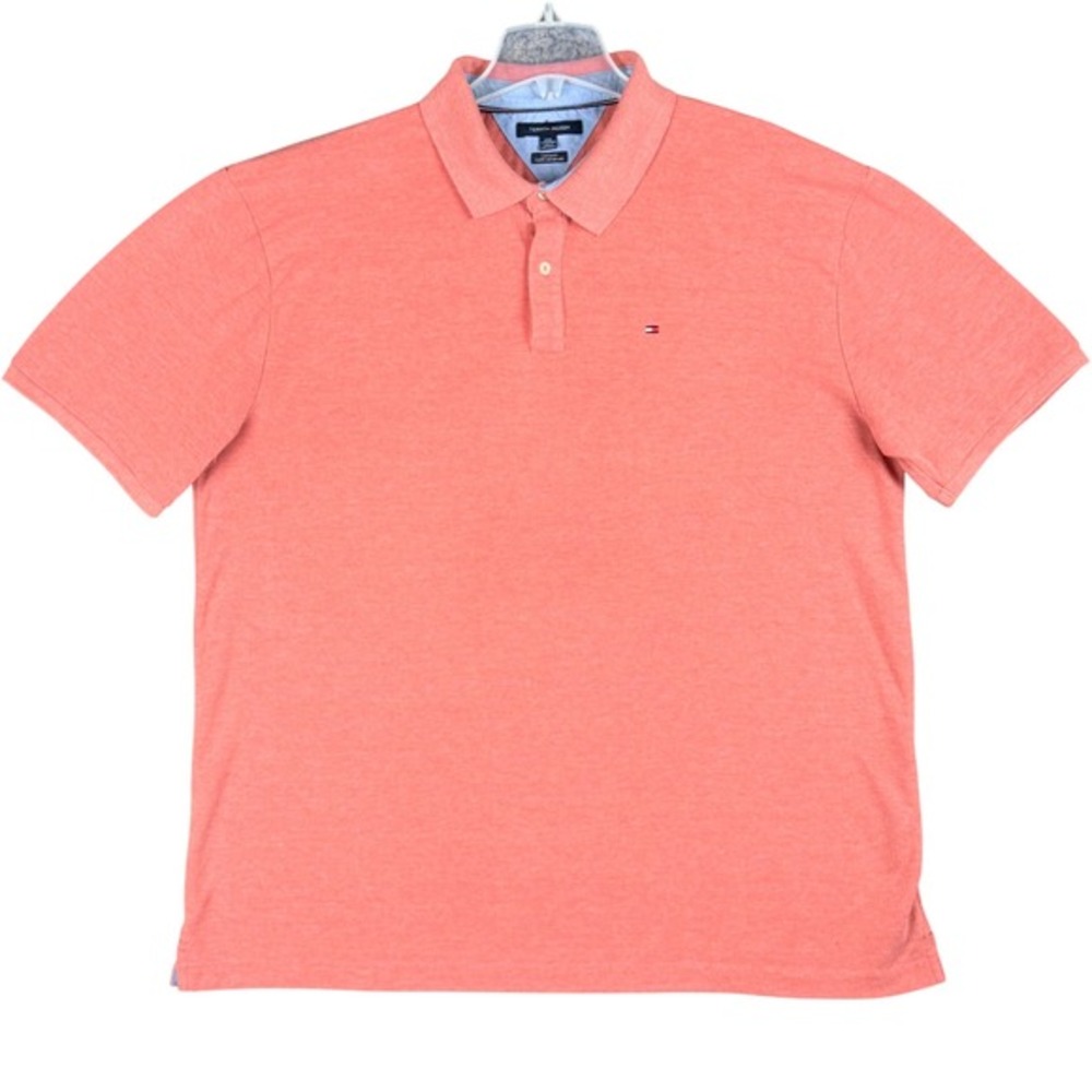 Tommy Hilfiger Men's 3XL Coral Heather Custom Fit Short Sleeve Polo Shirt Summer